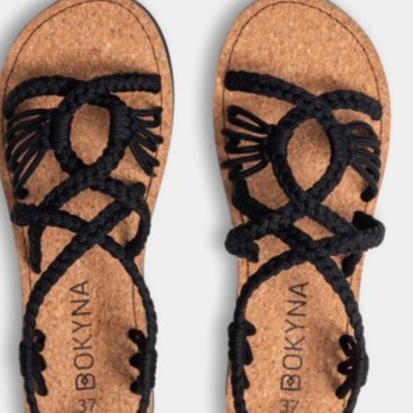 Bokyna Black Women's Sandals - Picture 1 of 8
